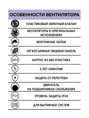 Вентилятор накладной WAVE D100 обр.клапан Black classic ERA